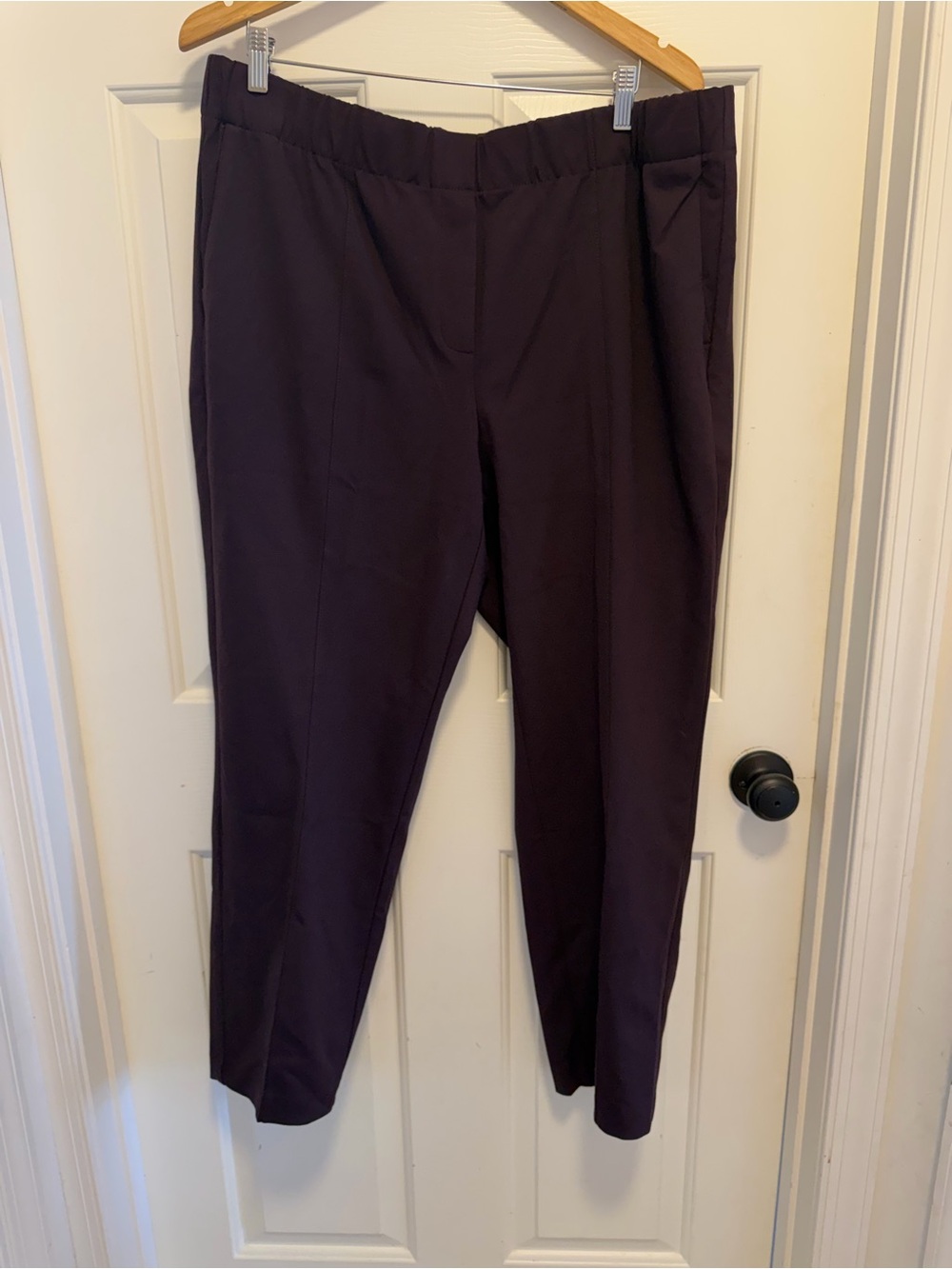 J. Jill Ponte Slim Leg Pull On Pants Stretchy Career Casual Dark Fig Size 2X